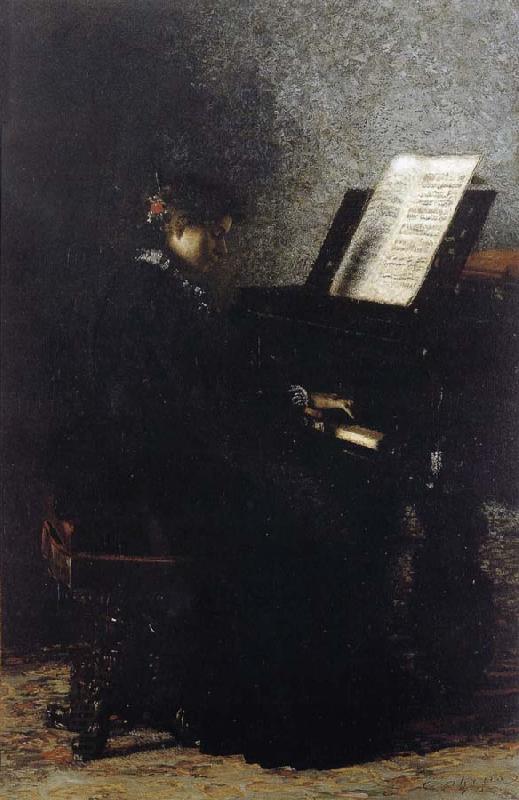 Thomas Eakins Elizabeth Play the Piano oil painting picture